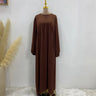 Plain Abaya Muslim Long Dress Women Balloon Sleeve Casual Islamic Clothing Dubai Turkish Modesty Kaftan Ramadan Eid - Lootquake