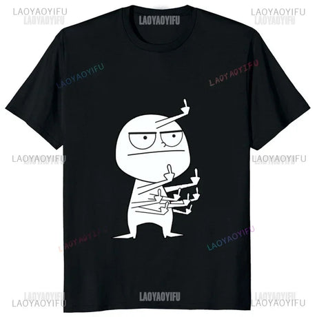 Middle Finger Funny Maniac Printed Man T Shirt Loose Casual Fashion Harajuku Hip Hop T-shirt Hipster Streetwear Comfort Clothing - Lootquake