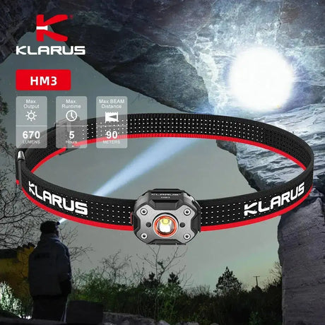 Klarus HM3 Headlamp Portable Mini USB Rechargeable Head Flashlight LED Head Light for Fishing Camping Torch Headlights - Lootquake