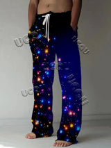 Men'S Christmas Pants 3D Funny Santa Print Casual Pants American Drawstring Loose Lightweight Fashionable Hip-Hop Sports Pants - Lootquake