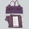 women 2 Pieces Yoga Set Women Sportswear Gym Top Y-shape Bra Fitness High Waist Leggings Workout Sports Clothes Tracksuits - Lootquake