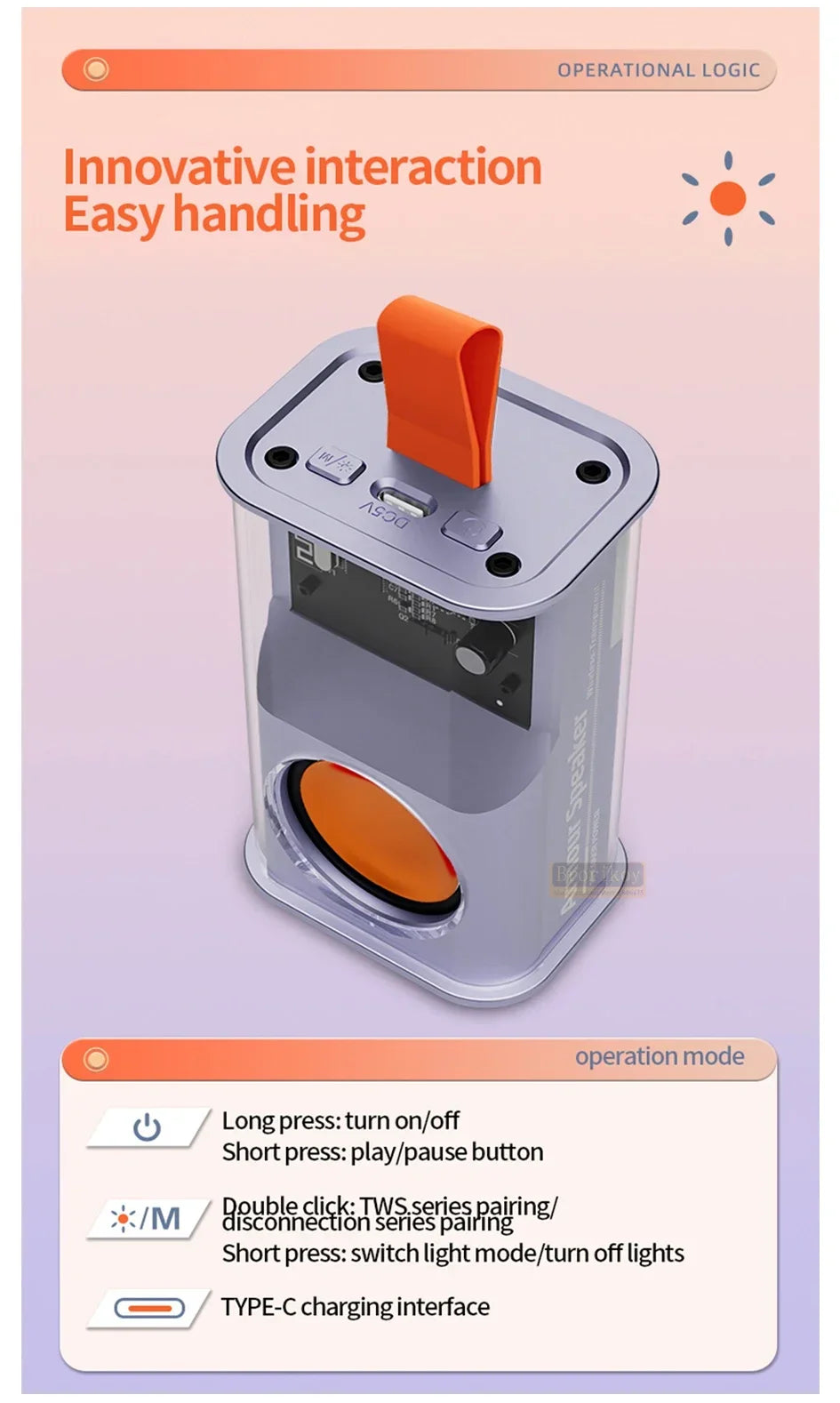 Enceinte Bluetooth K08, barre de son LED clignotante, caisson de basses portable pour l'extérieur et l'intérieur, prise en charge de la carte TF, radio FM, étanche