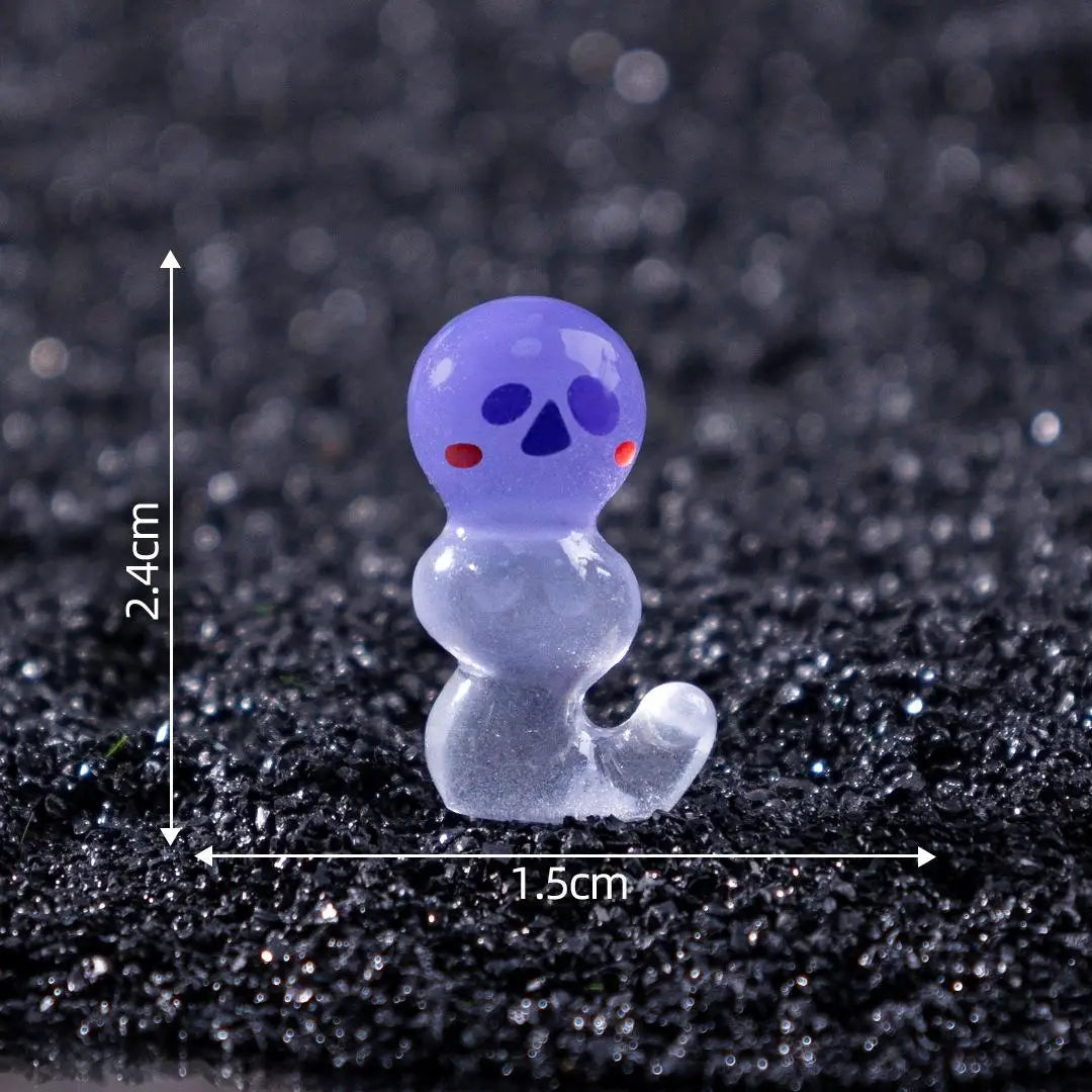 Cute Halloween Mini Luminous Ghost Miniature Landscape Ornaments Resin Diy Home Decorations Desktop Decor Crafts Party Gifts