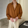 White Long Sleeved Shirt Men Oversized Fashion Social Mens Dress Shirt Korean Loose Ice Silk Shirt Mens Office Formal Shirts - Lootquake