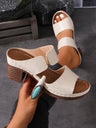 Women Summer Lightweight Hollow Sandals High Heels New Dress Chunky Open Toe Slippers Female 2024 Casual Slingback Slides Shoes - Lootquake