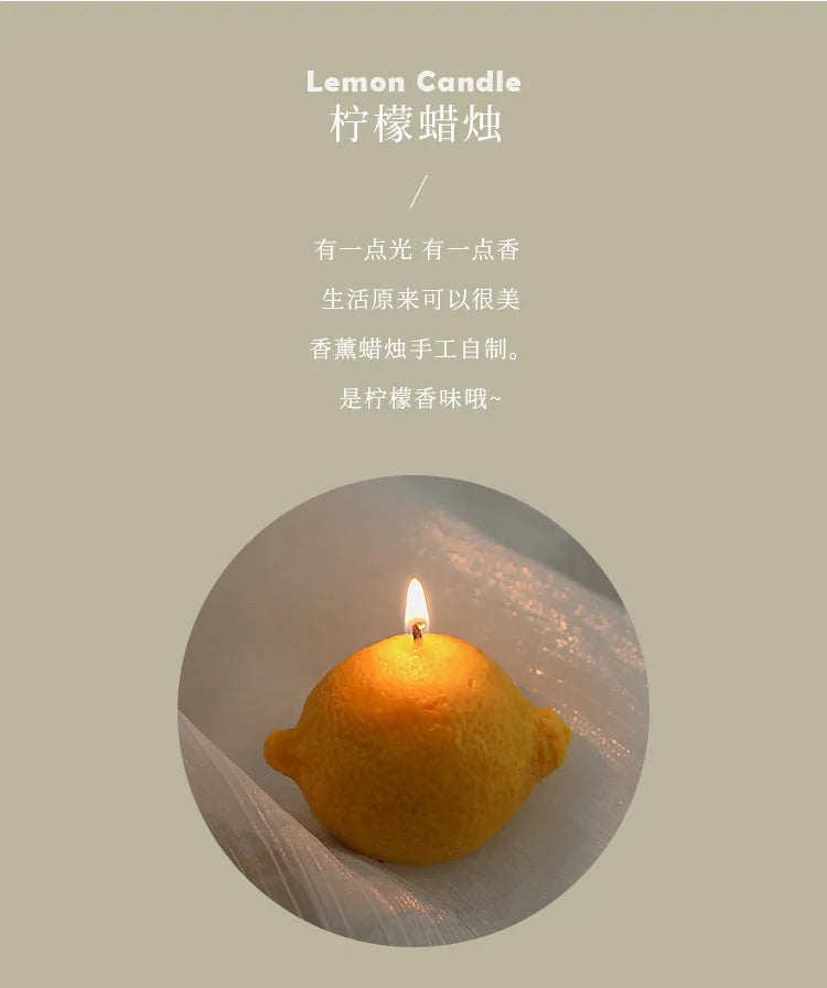 Vela de limón decorativa con fragancia INS, regalo de cumpleaños, regalo de cumpleaños, vela de imitación de fruta, velas perfumadas