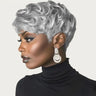 Black Women's Short Curly Elf Wig | Natural Wave Synthetic Wig (Black Color, Layered Elf Cut, Daily Use)