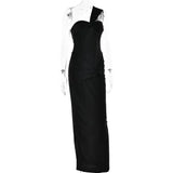 Mozision Strapless Backless Sexy Maxi Dress For Women Fashion One Shoulder Sleeveless Bodycon Club Party Long Dress Elegant - Lootquake