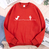 Network Malfunction Little Dinosaur Sweatshirts Men Women Casual Hoody Hip Hop Comfortable Streetwear Loose Warm Clothes Hoodies - Lootquake