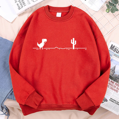 Network Malfunction Little Dinosaur Sweatshirts Men Women Casual Hoody Hip Hop Comfortable Streetwear Loose Warm Clothes Hoodies - Lootquake