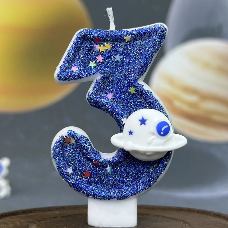 Vela con número, vela azul creativa para pastel de cumpleaños, para usar en fiestas de cumpleaños y decoración de bodas, día de la madre, graduación.