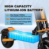 Patinete eléctrico todoterreno para adultos X8P mejorado, 8000 W, 60 V, 38,4 Ah, 13/14 pulgadas, motor dual, velocidad 100 km/h, kilometraje 120 km, 2025