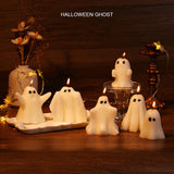 Bougie parfumée fantôme blanche d'Halloween, cadeau d'horreur, lanterne à thé, décoration de salle gothique, table à manger, fête, chambre à coucher