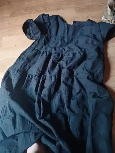 2025 Summer Maternity Pleated Dress Solid Color Loose Pregnant Woman Long Dress Short Sleeve Plus Size Pregnancy Ball Gown Dress - Lootquake