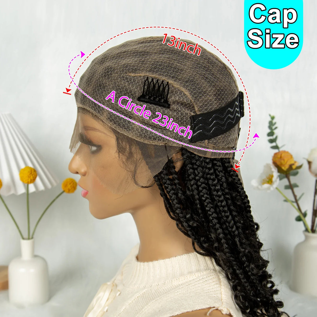 Bohemian Knotless Box Braids Wig | Goddess Locs with Curly Ends