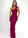 Mozision Strapless Backless Sexy Maxi Dress For Women Fashion One Shoulder Sleeveless Bodycon Club Party Long Dress Elegant - Lootquake