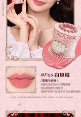 Crema labial Flower Knows Strawberry Cupid Cake, barra de labios hidratante mate, maquillaje de labios suave y sedoso, cosméticos profesionales.