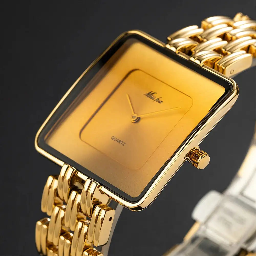 MISSFOX Brand Wristwatch Minimalist Fashion Quartz Watches Classic Design Square Dial Waterproof Stainless Steel Watch For Gift - Lootquake