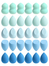30 Beauty Eggs (Esponjas de Maquillaje) Esponja de Belleza Mixta para Base de Maquillaje, Líquida, en Crema y en Polvo Sin Impurezas, Multicolor C
