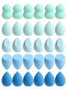 30 Beauty Eggs (Esponjas de Maquillaje) Esponja de Belleza Mixta para Base de Maquillaje, Líquida, en Crema y en Polvo Sin Impurezas, Multicolor C