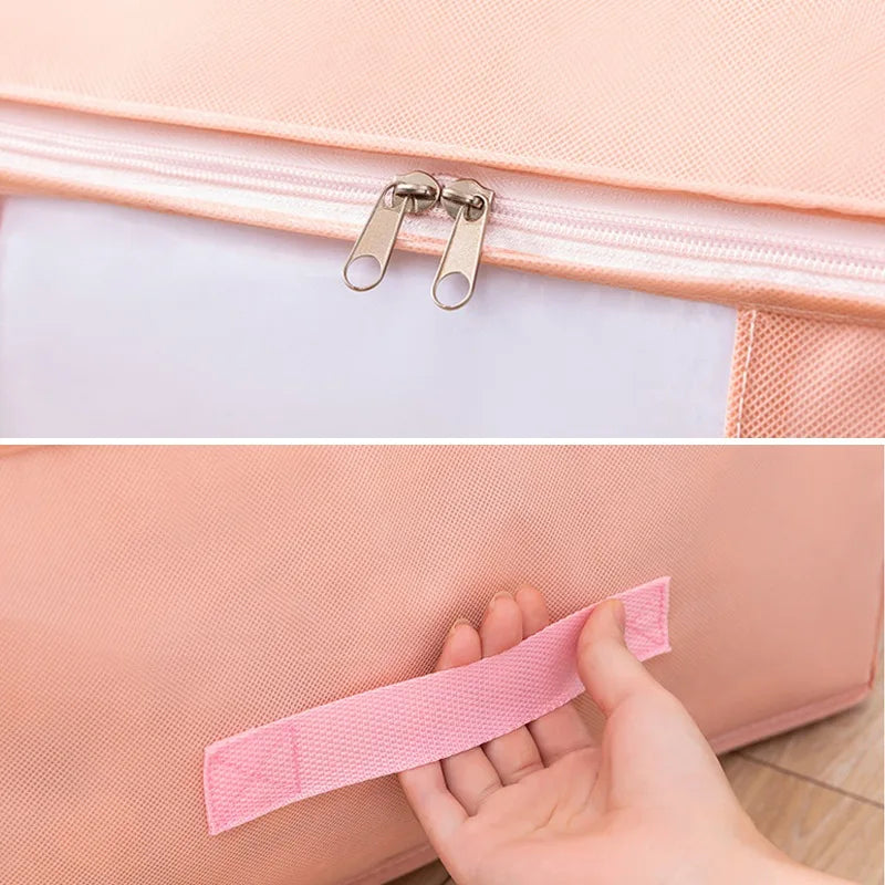 Foldable Storage Bag Non-Woven Clothing Organizer Wardrobe Closet Clothes Organizer Pillow Quilt Blanket Home Storage Bags