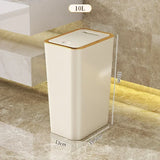 Trash Can 10L Odor-Proof - Stylish Luxury Bin, Modern One-Touch Design, Durable Plastic, Space-Saving & Leak-Proof Simple Trash