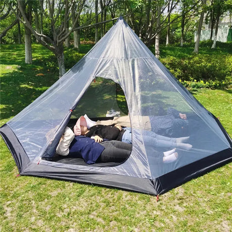 Ultralight Pyramid Tent‘s Inner Tent Outdoor Rodless Summer Mesh Tent Portable Backpacking Hiking Camping Teepee Inside Tent - Lootquake