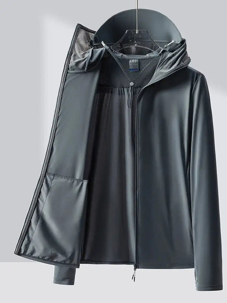 Summer UPF 100+ UV Proof Skin Coats Men Breathable Light Thin Cool Nylon Sun Protection Hooded Windbreaker Casual Jackets 8XL - Lootquake