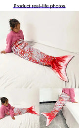 Mermaid Blanket Sleeping Bag Anti Kick Flannel Quilt Soft Fabric High Color Fastness Children Birthday Gift Fish Tail - Lootquake