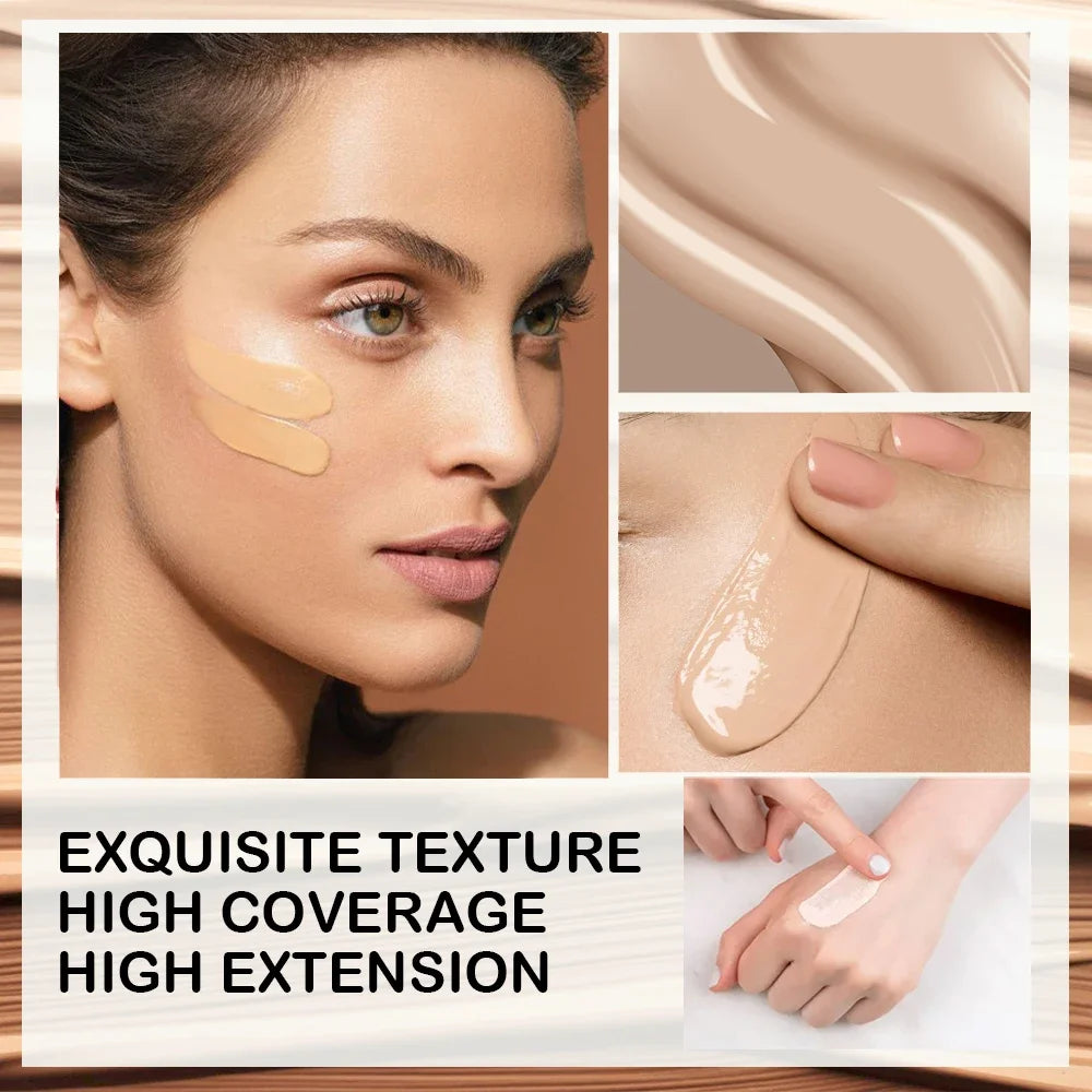 Base de maquillaje líquida BEAUTY GLAZED, textura sedosa, cobertura total, control de grasa ligero, larga duración, base natural impecable.