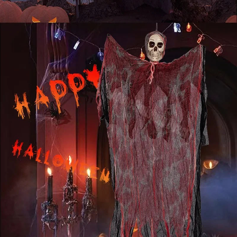 10/8/4/2/1PC Halloween Garden Decor Scary Hanging Ghost Skeleton Skull Grim Reaper Outdoor Haunted House Spooky Party Supplies