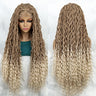 32" Burgundy Curly Dreadlocks Braided Wig | Lace Front with Baby Hair