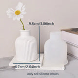 Abstract Human Sculpture Vase Silicone Aromatherapy Stick Container Plaster Mold Dried Flower Striped Vase Concrete Molds