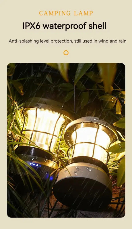 Retro Lamp Portable Camping Lantern USB Recharge Camping Tent Travel Light Vintage Outdoor Lighting Camping Equipment Flashlight - Lootquake
