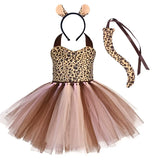 Halloween Animal Cosplay Costume for Children Forest Theme Cows Tiger Giraffe Leopard Zebra Tutu Dresses Performance Dance Sets
