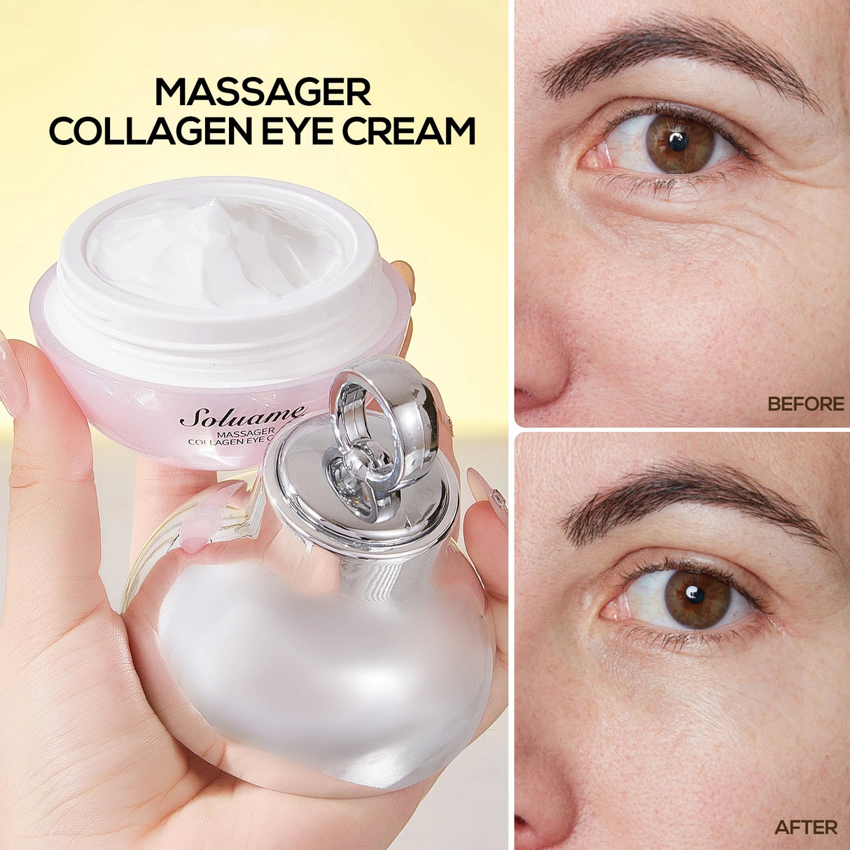 Collagen Massage Eye Cream - Hydrating & Firming Eye Contour, Gentle Care for Eye Area, Lightweight Gel Texture for Smooth Skin