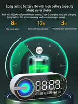 Altavoz Bluetooth inalámbrico, diseño mini con múltiples funciones como reloj, versión exterior, subwoofer potente.