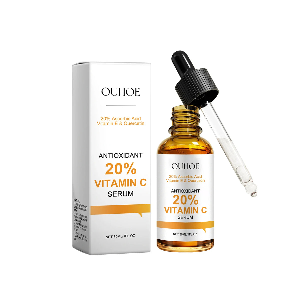 Suero facial con vitamina C, antiedad, hidratación profunda, atenúa arrugas finas, ilumina, hidrata, repara y nutre la piel.