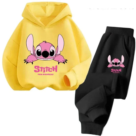 Children Hoodies Stitch Kawaii Fashion Pullover Sweatshirt Anime Trucksuit Manga Cartoons Girls Boy Kids Autumn Casual Clothes - Lootquake