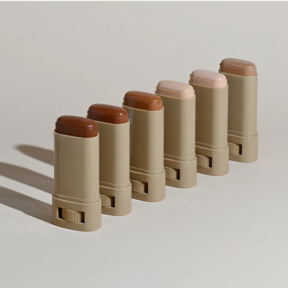 Foundation Tint Stick Balm Serum Boosted Skin Tint Plumper Foundation Stick Smooth Plumper Travel 6 Colors with Fingertips Makeu