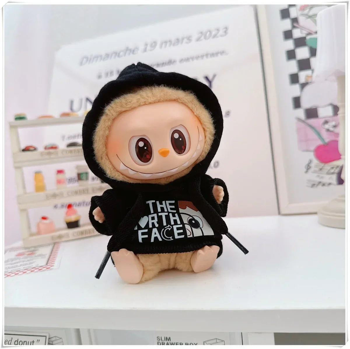 Vêtements de poupée Labubu, ensemble sweat à capuche et pantalon tendance, accessoires pour poupées Labubu Idol V1 V2, peluche universelle de 15/17 cm