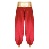 Halloween Men Arabian Indian Prince Cosplay Costume Stain Shiny Harem Trousers Arab Costume Carnival Dress Up Lantern Long Pants