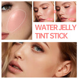 3-in-1 Powder Blusher Moisturized Blusher Stick  Beauty Makeup Long Lasting Brighten Matte Facial Contour Rouge Lipstick Sticker