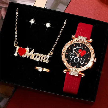 5pcs Set Women Watches Luxury Female Clock Quartz Wristwatch Love Dial Fashion Ladies Wrist Watch Reloj Mujer Relogio Feminino - Lootquake