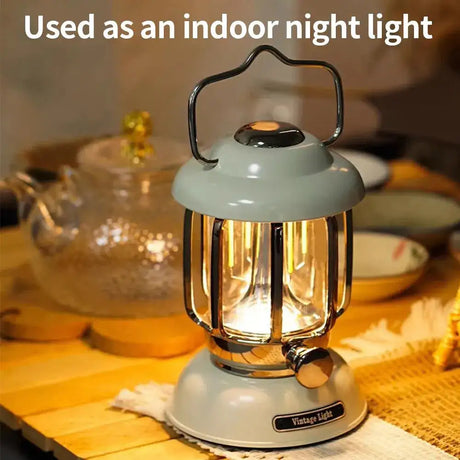 Outdoor Camping Lantern Portable USB Rechargeable Lamp Retro LED Light For Emergency Fishing Hiking Tent Nightlight Waterproof - Lootquake