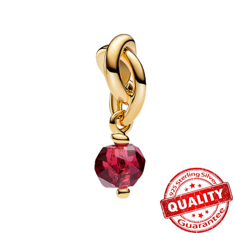 Unique 925 Sterling Silver Colorful Birthstone Eternity Round Dangle Charm Fit Original Bracelet Girls Birthday Jewelry Gift - Lootquake