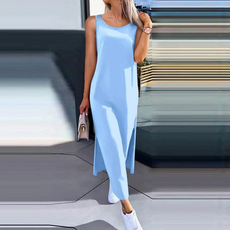 Womens Summer Dress Long Dress Casual Loose Maxi Dresses Beach Outfit 2024 Resort Women Summer Dress Sleeveless Large Nightshirt - Lootquake