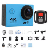 Cámara de acción 4K 1080P/30FPS WiFi 2.0" 170D, impermeable, subacuática, para casco, grabación de video, cámaras deportivas, minicámara para exteriores