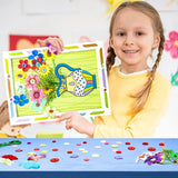 Kids DIY Craft Kit 3D Embossing Kit Photo Frame DIY Making Button Bouquet Boy Girls Interactive Handmade Educational Toy Gift