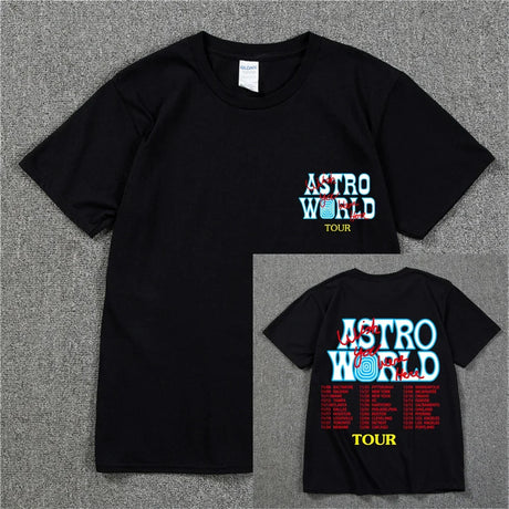 New Summer Hip Hop T Shirt Men Women Cactus Jack Harajuku T-Shirts WISH YOU WERE HERE Letter Print Tee Tops - Lootquake